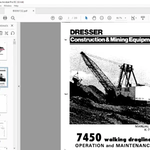 Cat Bucyrus Dresser 7450 Walking Dragline Operation & Maintenance Manual BI006132 - PDF DOWNLOAD