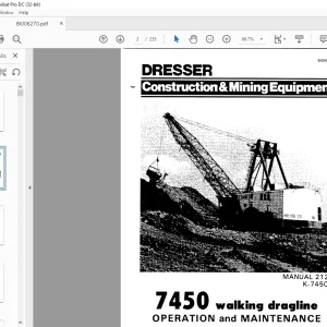Cat Bucyrus Dresser 7450 Walking Dragline Operation & Maintenance Manual K-74507 - PDF DOWNLOAD