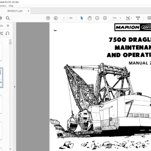 Cat Bucyrus Dresser 7500 Dragline Maintenance & Operation Manual BI006321 - PDF DOWNLOAD
