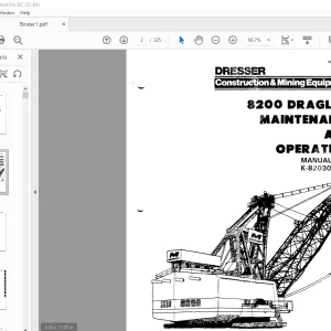 Cat Bucyrus Dresser 8200 Dragline Maintenance & Operation Manual BI006170 - PDF DOWNLOAD