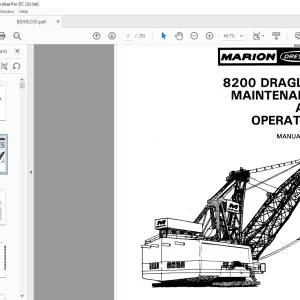 Cat Bucyrus Dresser 8200 Dragline Maintenance & Operation Manual BI006200 - PDF DOWNLOAD