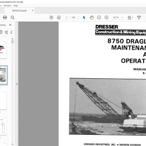 Cat Bucyrus Dresser 8750 Dragline Maintenance & Operation Manual K-87518 - PDF DOWNLOAD