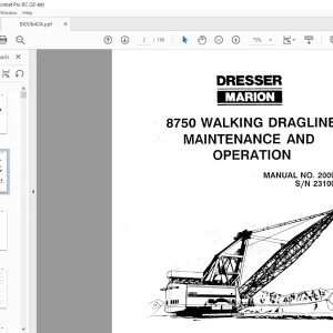 Cat Bucyrus Dresser 8750 Walking Dragline Maintenance & Operation Manual SN 23100 - PDF DOWNLOAD