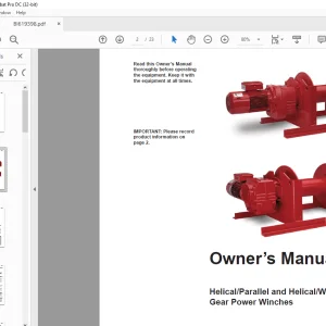 Cat Bucyrus Helical/Parallel & Helical/Worm Gear Power Winches Owner's Manual BI619398 - PDF DOWNLOAD