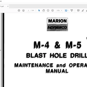 Cat Bucyrus M-4 & M-5 Blast Hole Drill Maintenance & Operation Manual BI005630 - PDF DOWNLOAD