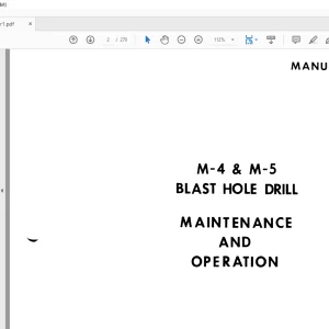 Cat Bucyrus M-4 & M-5 Blast Hole Drill Maintenance & Operation Manual BI005701 - PDF DOWNLOAD