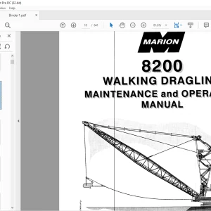 Cat Bucyrus MARION 8200 Walking Dragline Operation & Maintenance Manual BI006007 - PDF DOWNLOAD