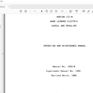 Cat Bucyrus Marion 151-M Electric Shovel & Dragline Operation & Maintenance Manual BI005684 - PDF DOWNLOAD