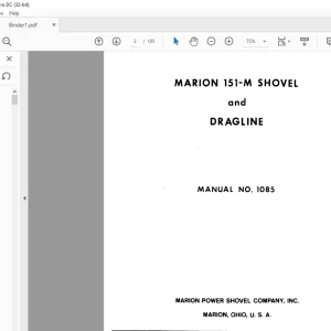 Cat Bucyrus Marion 151-M Shovel & Dragline Operation & Maintenance Manual BI006380 - PDF DOWNLOAD