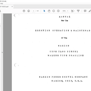Cat Bucyrus Marion 7400 Diesel Walker Dragline Operation Maintenance Manual BI116053 - PDF DOWNLOAD