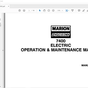 Cat Bucyrus Marion 7400 Electric Walking Dragline Operation & Maintenance Manual BI005692 - PDF DOWNLOAD