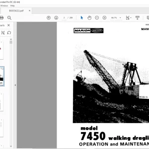 Cat Bucyrus Marion 7450 Walking Dragline Operation & Maintenance Manual K-74501 - PDF DOWNLOAD