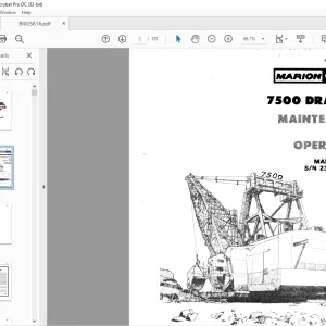 Cat Bucyrus Marion 7500 Dragline Maintenance & Operation Manual SN 23119 & 23120 - PDF DOWNLOAD