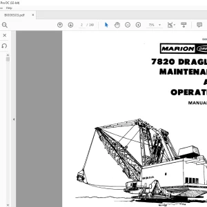 Cat Bucyrus Marion 7820 Dragline Maintenance & Operation Manual BI006503 - PDF DOWNLOAD