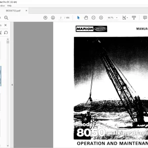 Cat Bucyrus Marion 8050 Walking Dragline Operation & Maintenance Manual BI006703 - PDF DOWNLOAD