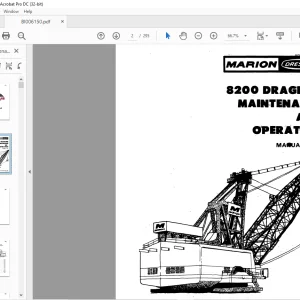 Cat Bucyrus Marion 8200 Dragline Maintenance & Operation Manual BI006150 - PDF DOWNLOAD