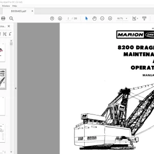 Cat Bucyrus Marion 8200 Dragline Maintenance & Operation Manual BI006485 - PDF DOWNLOAD