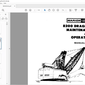 Cat Bucyrus Marion 8200 Dragline Maintenance & Operation Manual BI006504 - PDF DOWNLOAD