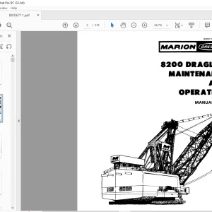 Cat Bucyrus Marion 8200 Dragline Maintenance & Operation Manual BI006711 - PDF DOWNLOAD
