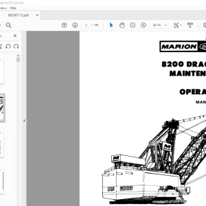 Cat Bucyrus Marion 8200 Dragline Maintenance & Operation Manual BI006713 - PDF DOWNLOAD