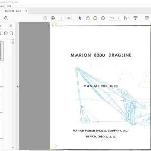 Cat Bucyrus Marion 8200 Dragline Operation & Maintenance Manual - PDF DOWNLOAD