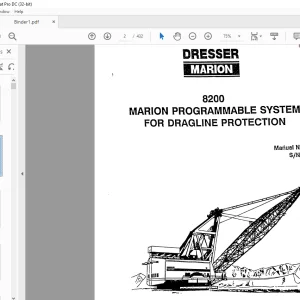 Cat Bucyrus Marion 8200 Dragline Protection Programmable System Manual SN 23329 - PDF DOWNLOAD