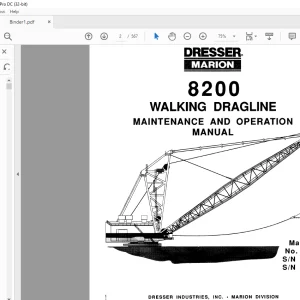 Cat Bucyrus Marion 8200 Walking Dragline Maintenance & Operation Manual BI006495 - PDF DOWNLOAD