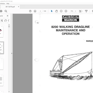 Cat Bucyrus Marion 8200 Walking Dragline Maintenance & Operation Manual BI115478 - PDF DOWNLOAD