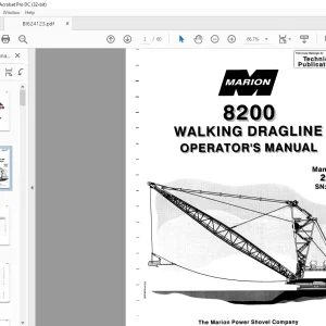 Cat Bucyrus Marion 8200 Walking Dragline Operator's Manual SN 23369 - PDF DOWNLOAD
