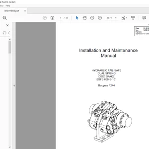 Cat Bucyrus P244 HYDRAULIC FAIL-SAFE DUAL SPRING DISC BRAKE BSFB 650-S-101 Installation & Maintenance Manual BI619698 - PDF DOWNLOAD