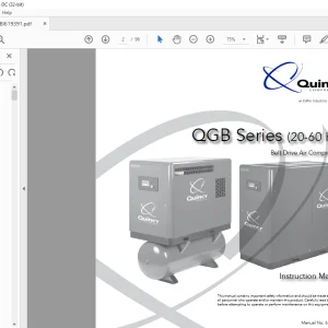 Cat Bucyrus Quincy QGB Series (20-60 HP) Belt Drive Air Compressors Instruction Manual - PDF DOWNLOAD
