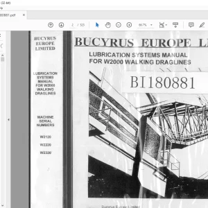 Cat Bucyrus W2000 Walking Dragline Lubrication System Manual BI180881 - PDF DOWNLOAD