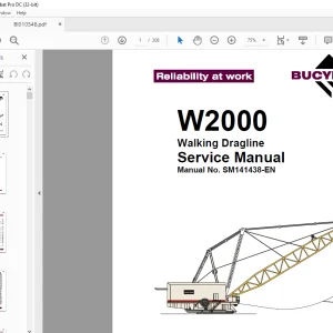 Cat Bucyrus W2000 Walking Dragline Service Manual BI010548 - PDF DOWNLOAD