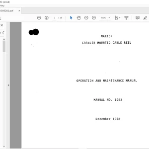 Cat Marion Crawler Mounted Cable Reel Operation & Maintenance Manual BI006282 - PDF DOWNLOAD