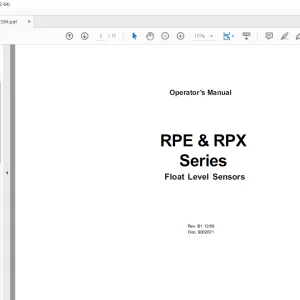 Cat RPE & RPX Series Float Level Sensors Operator's Manual BI619394 - PDF DOWNLOAD