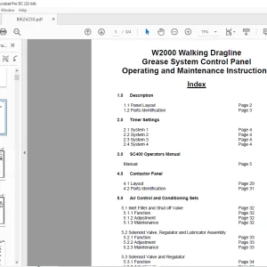 Cat W2000 Walking Dragline Lubrications Systems Manual BI624255 - PDF DOWNLOAD