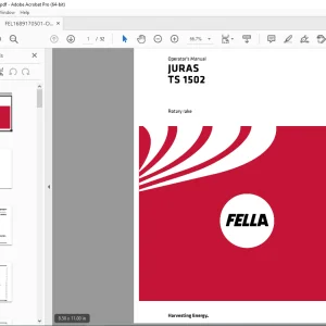 Fella EU Juras TS 1502 Rotary Rake Operator's Manual - PDF DOWNLOAD