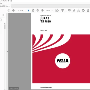 Fella Juras TS 7850 Rotary Rake Operator's Manual - PDF DOWNLOAD