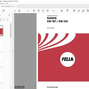 Fella RADON KM 187 KM 225 Drum Mower Operator's Manual - PDF DOWNLOAD