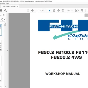 Fiat Hitachi Backhoe Loader FB90.2 FB100.2 FB110.2 FB200.2 4WS Workshop Manual - PDF DOWNLOAD