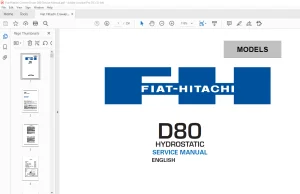 Fiat Hitachi Crawler Dozer D80 Service Manual - PDF DOWNLOAD