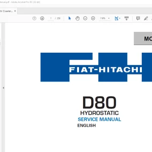 Fiat Hitachi Crawler Dozer D80 Service Manual - PDF DOWNLOAD