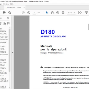 Fiat Hitachi D180 APRIPISTA CINGOLATO Manuale per le riparazioni - PDF DOWNLOAD