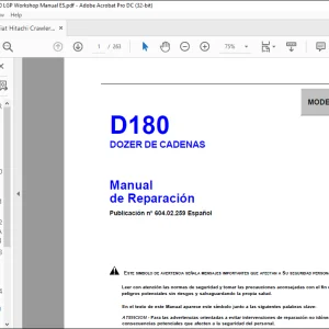 Fiat Hitachi DOZER DE CADENAS D180 Manual de Reparación - PDF DOWNLOAD (Spanish)