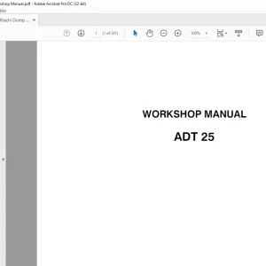 Fiat Hitachi Dump Truck ADT25 Workshop Manual -  PDF DOWNLOAD