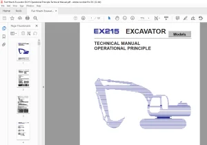 Fiat Hitachi EX215 Excavator Operational Principle Technical Manual - PDF DOWNLOAD