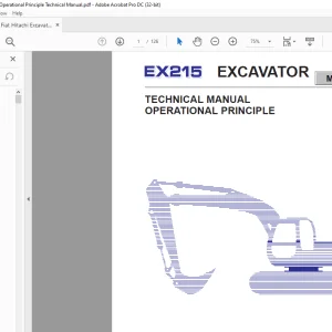 Fiat Hitachi EX215 Excavator Operational Principle Technical Manual -  PDF DOWNLOAD