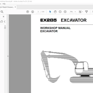Fiat Hitachi EX285 Excavator Workshop Manual - PDF DOWNLOAD