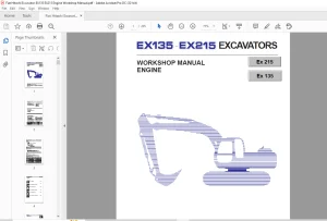 Fiat Hitachi Excavator EX135 EX215 Engine Workshop Manual -  PDF DOWNLOAD