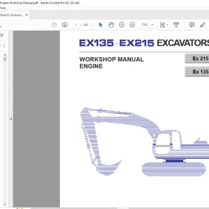 Fiat Hitachi Excavator EX135 EX215 Engine Workshop Manual -  PDF DOWNLOAD